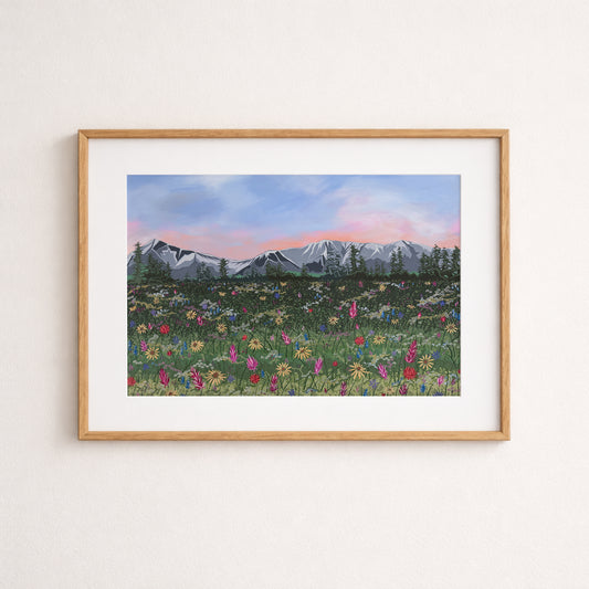 Paradise at the Foot of a Mountain Print